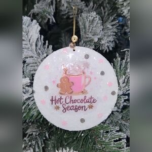 ☕❄️ Handmade Wooden Ornament – “Hot Chocolate Season” Gingerbread Cup ❄️☕